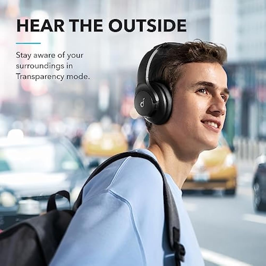 soundcore by Anker Q20i Hybrid Active Noise Cancelling Foldable Headphones, Wireless Over-Ear Bluetooth, 40H Long ANC Playtime, Hi-Res Audio, Big Bass, Customize via an App, Transparency Mode (Black)