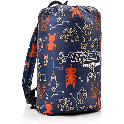 Meteor - YMER Kids Sleeping Bag – Lightweight Insulated Mummy Shape for Camping, Hiking, Travel – All Season - for Girls & Boys – for Sleepovers or Outdoor Adventures - Robot Motif
