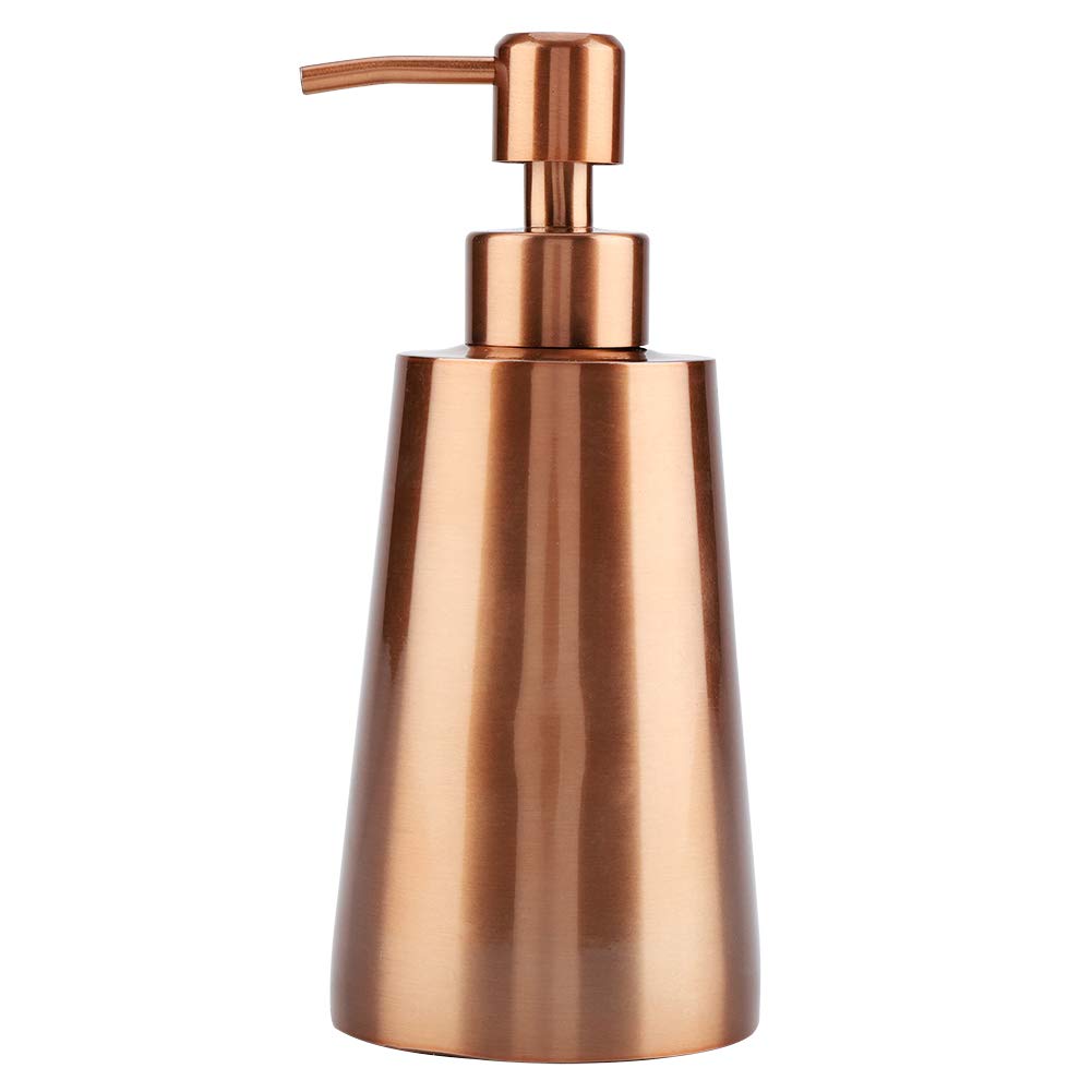 plplaaoo 350ml Stainless Steel 304 Copper Soap Dispenser for Kitchen Sink and Bathroom Modern Elegant Liquid Shampoo Lotion Dispenser for Home Hotel