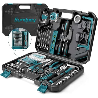 Sundpey Home Tool Kit 257PCs - Portable Complete General Household Essentials Repair Hand DIY Tool Set - All Purpose Tools for Men Women & Handyman & College Students & Beginner with Storage Case