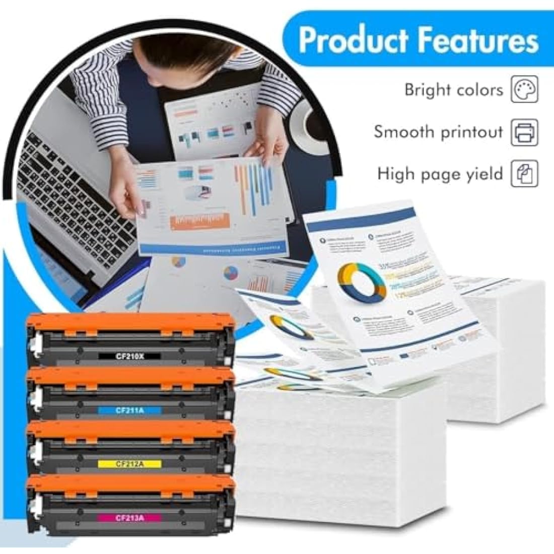131X 131A Multipack Toner Cartridge Compatible for HP Laserjet Pro 200 Color MFP M276nw M276n M251n M251nw CF210X CF210A CF211A CF212A CF213A 128A CF320A 125A CB540A CP1515N CP1525N M276 M251