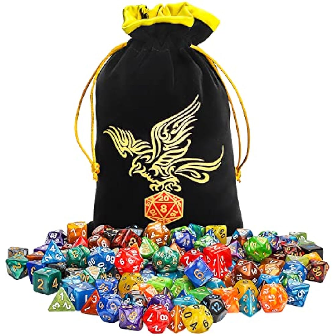 QMAY Polyhedral Dice, Dungeons and Dragons Dice Set 7 Sided Polyhedral DND for MTG RPG Game (20)