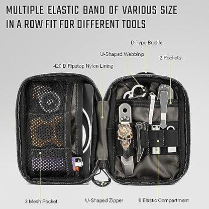 TACTICAL GEEK Block E3.0 EDC Compact Waist Pocket Pouch, Men EDC Pouch Organizer, Multi-Purpose Molle Tool Pouch, Utility Tool Organizer Bag for Daily Essentials Carry, X-White