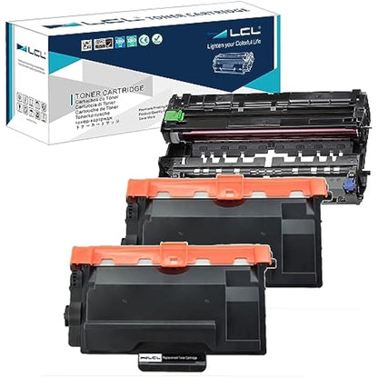 LCL Compatible Toner Cartridge TN3480 TN3430 TN-3480 TN-3430 8000 pages DR3400 DR-3400 Drum (3Pack 2 Black+1Drum) Replacement for Brother HL-L5000D HL-L5100DN HL-L5200DW HL-L5200DWT HL-L6200DW