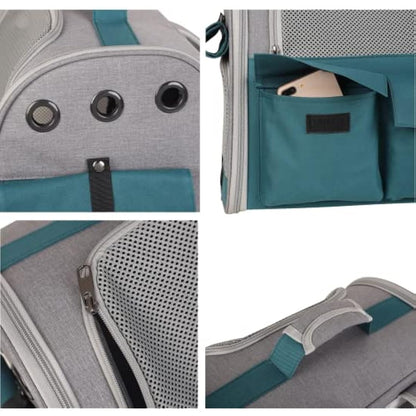 Pet Carrie Large Portable Backpack for Cat Puppy Dog up to 10kg - Capsule Breathable Travel Rucksack with Ventilated Mesh 3 Side Entry Top-Opening Foldable, Airline Approved for Outdoor Daily Use