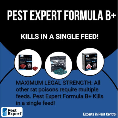 Pest Expert Rat/Mouse Killer Poison Bait Blocks (300g - 15 Blocks) Single Feed Fast-Acting Rat Poisoning Super Strength for Indoor/Outdoor Use & Heavy-Duty Rat Bait Box Station for Safe Control