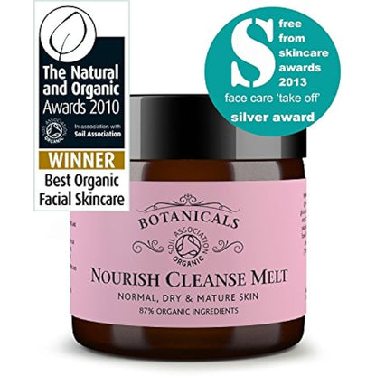 Nourish Luxury Cleansing Melt - Hot Cloth Cleanser Balm Makeup Remover and Skin Moisturiser - 100% Natural & Certified Organic, Rose & Camellia (60g)