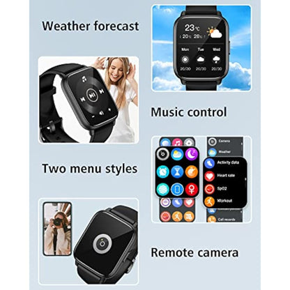 RUIMEN Smart Watch Answer Dial Call,Smart Watches for Women Men HD Touch Screen Fitness watch with SpO2-Monitor Heart Rate Sleep Monitor Pedometer Watch Multi Sports Mode for Android iOS
