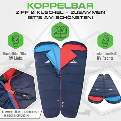 MOUNTREX® sleeping bag – Ultra Light (720g) with Small Pack Size - Outdoor Summer Sleeping Bag - Mummy Shape (205x75cm) - Compact, Warm, Lightweight - for Camping, Travel, Backpacking or Festivals