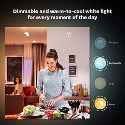 Philips Hue New White Ambiance Smart Light Bulb 4 Pack 60W - 800 Lumen [E27 Edison Screw] with Bluetooth. Works with Alexa, Google Assistant and Apple Homekit.