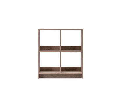 Iris Ohyama,Wooden Open Shelf, 4 Cube storage unit, Organiser, Modern design, Living room, Bedroom, Study room,WOS-4 - Ash Brown