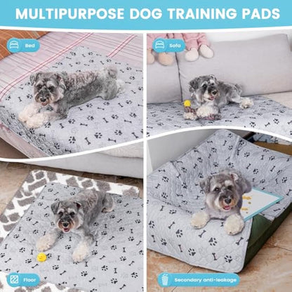 PmakeEorT Puppy Pads Washable, 2 Pack Reusable Dog Training Pads Fast Absorption, Waterproof Dog Mat Whelping Pee Pads for Playpen, Crate, Floor - 90x120 cm