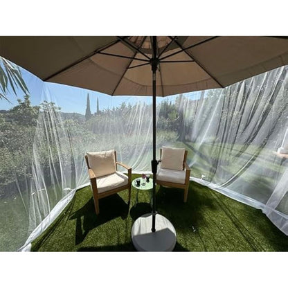 Mosquito Net for Umbrella 9.2 FT | Large Sizes & Fabric Designed for Outdoors | Insect House Screen Netting for Patio, Porch & Garden Terrace | Outside Canopy Bug & Fly Protection Enclosure