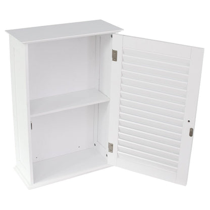 Bath Vida Liano Bathroom Cabinet Single Door Shutter Wall Mounted Storage, White