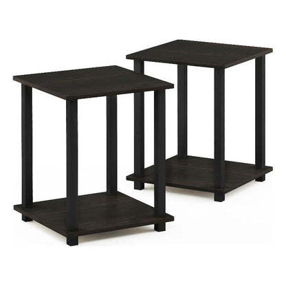 Furinno SIMPLISTIC Night Stand Set of 2, Nightstand, Bedside Table, Side Table, End Table, for Bedroom, Living Room, Espresso