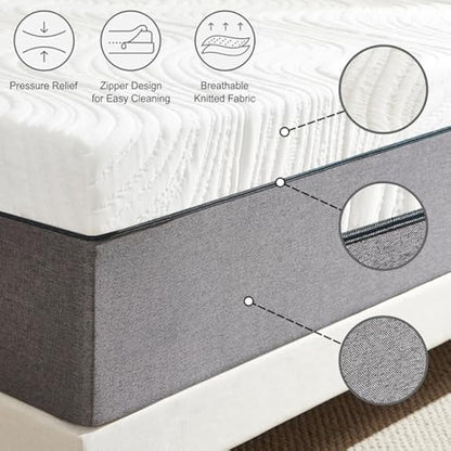 Twirest Mattresses, 15cm Single Mattress with Memory Foam and Anti-mite, Breathable, Removable Carved Cover, Mattress in a Box, Edges Support for Sleep Supportive(90x190x15cm)
