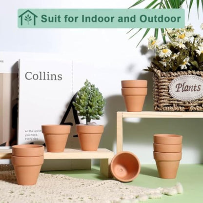 vensovo 48 Pcs Tiny Terracotta Pots - 5CM Small Mini Clay Pots with Drainage Holes for Indoor/Outdoor Succulent Plants, Crafts, Wedding Favor