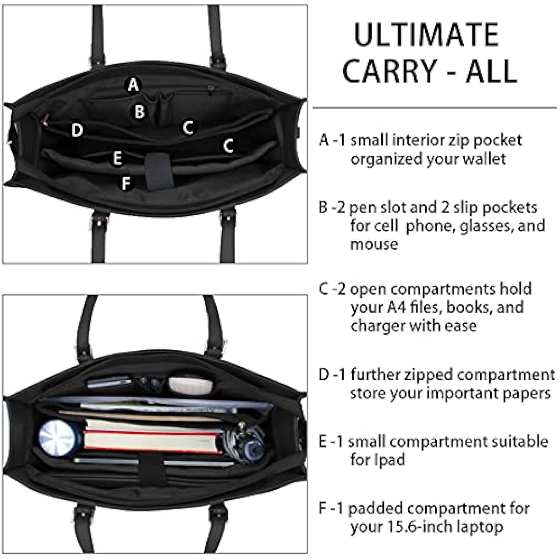 NUBILY Laptop Bags for Women 15.6 inch Large Tote Bag Ladies Handbag Business Work Bag