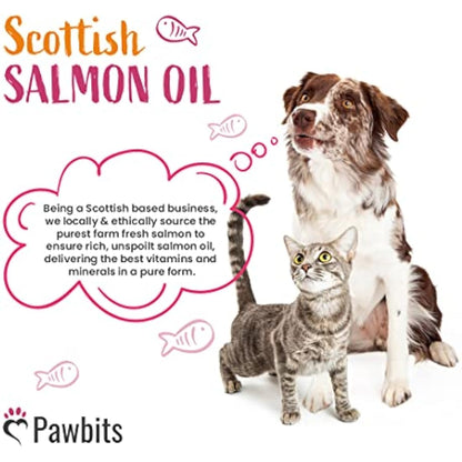 Pawbits 5 Litre Scottish Salmon Oil For Cats,Dogs & Pets - Natural Omega 3+6+9, Healthy Coat & Immune System UK Made Suitable For Horses and Ferrets.