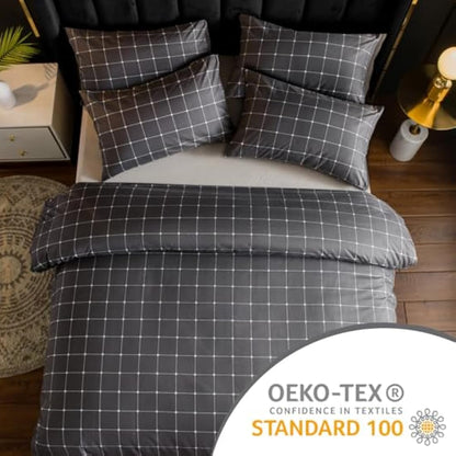 Lazzaro King Size Duvet Cover Sets - Premium Microfiber Kingsize Duvet Cover Sets (230 x 220 cm) 3 PCs - Ultrasoft Hypoallergenic Luxury Quilt Cover King Size Bedding Sets with Zipper Closure