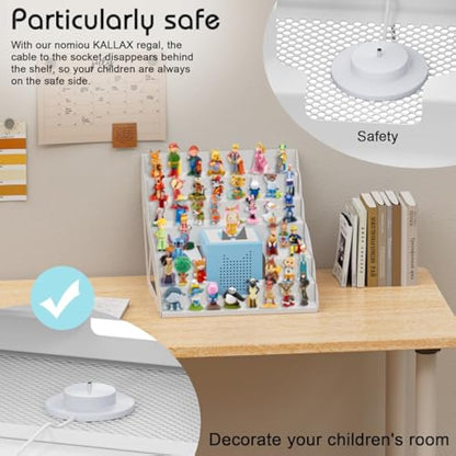 Toniebox shelf for IKEA Kallax, Fully Magnetic Toniebox stand for Over 50 Figures + Box, Tonier Rack for Girls and Boys Toning Shelf for Tonie Figures Storage(white)