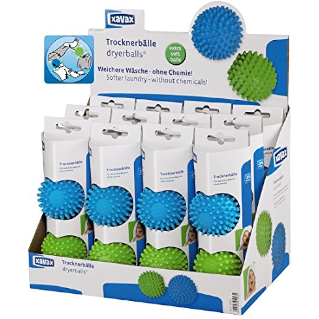 Xavax Dryer Balls, Green/Blue, One Size