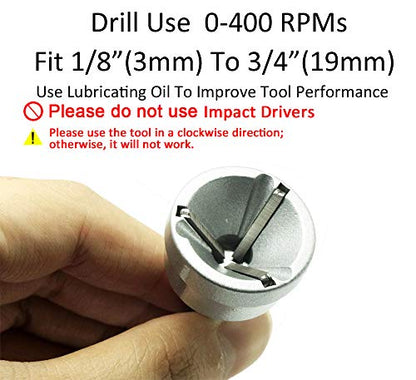 ORX PLUS TOOLS Deburring External Chamfer Tool, with HSS Blade, Deburring Drill Bit, Remove Burr Tools Quick Release Shank Fits for 1/8"-3/4"(3mm-19mm)