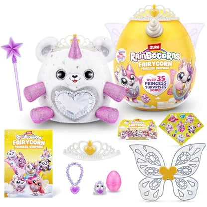 Rainbocorns Fairycorn Princess Series 6 Gemmie the Polar Bear - Collectible Plush - Magical Fairy Princess Surprises, Cuddle Plush Stuffed Animal, Stickers (Polar Bear)