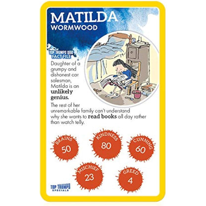 Top Trumps Roald Dahl Vol.1 Specials Card Game, play with gloriumptious characters from Matilda, The BFG, Charlie and the Chocolate Factory and Willy Wonka, gifts for boys and girls aged 6 plus