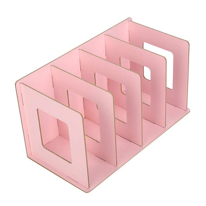 BOROCO File Organiser Desktop Organizer 4 Compartments Magazine Holders for Office School Organization and Storage (Pink)