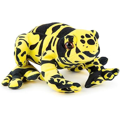 Zappi Co 100% Recycled Plush Poison Dart Frog Yellow/Black Toy (21cm Length) Stuffed Soft Cuddly Eco Friendly Animals Collection for Newborns – Lifelike & Realistic