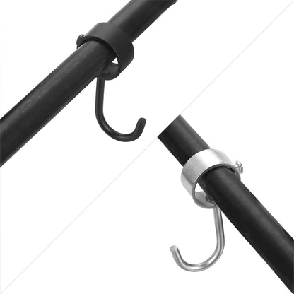 Sourcing Map 6Pcs Stainless Steel Pipe Rod Hooks, Silver, 25mm/0.98" Inner Dia, Adjustable Closet Rod Hooks, Coat Hook for Wardrobe Hanging Pots