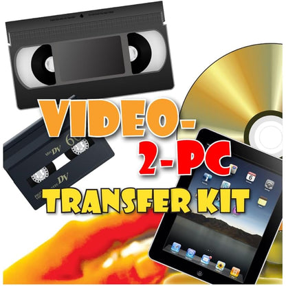 Video-2-PC. VHS and Camcorder USB Capture Kit. Windows 11/10/8/7 Compatible. Capture from VHS, MiniDV or HI8 to MP4 and DVD.
