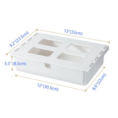 Poeland Under Desk Drawer Self-Stick Storage Organizer for Office Home School Large Size White