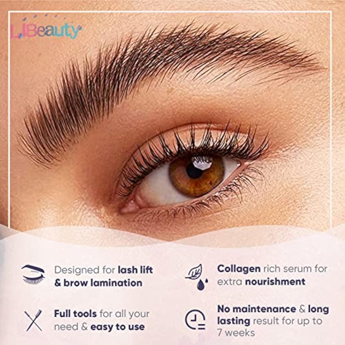 Libeauty Eyelash Lift Kit, 40PCS Eyebrow Lamination Kit, Lash Lift Kit, Long Lasting Curl, Super Sticky Glue, With Toolkit, for Home and Salon Use