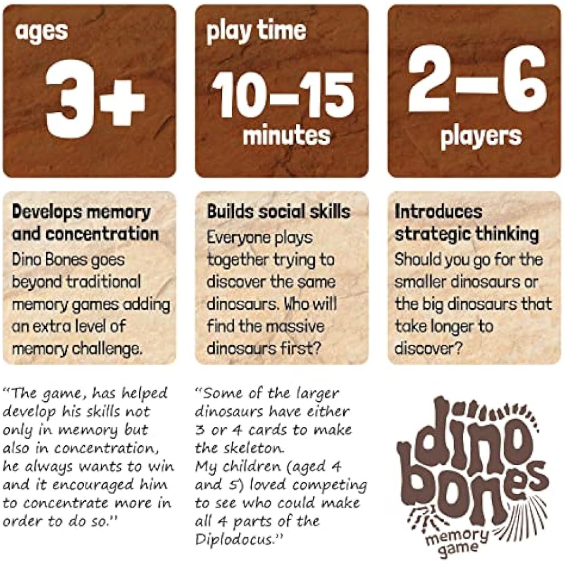 Hillcrest Games Dino Bones - Dinosaur Memory Game