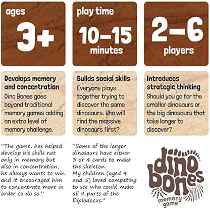 Hillcrest Games Dino Bones - Dinosaur Memory Game