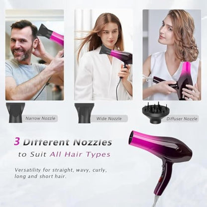 Jooayou Hair Dryer, 3000W Professional Ionic Hairdryers with Diffuser for Women Men Kids, Powerful Blow Dryer with 3 Heat 2 Speed and Cool Button for Home Travel Salon Use