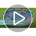 Bestway Steel Pro Pool Swimming Pool, Round Above Ground Garden Frame Pool, Multiple Sizes, 12' x 30"/3.66m x 76cm, Grey