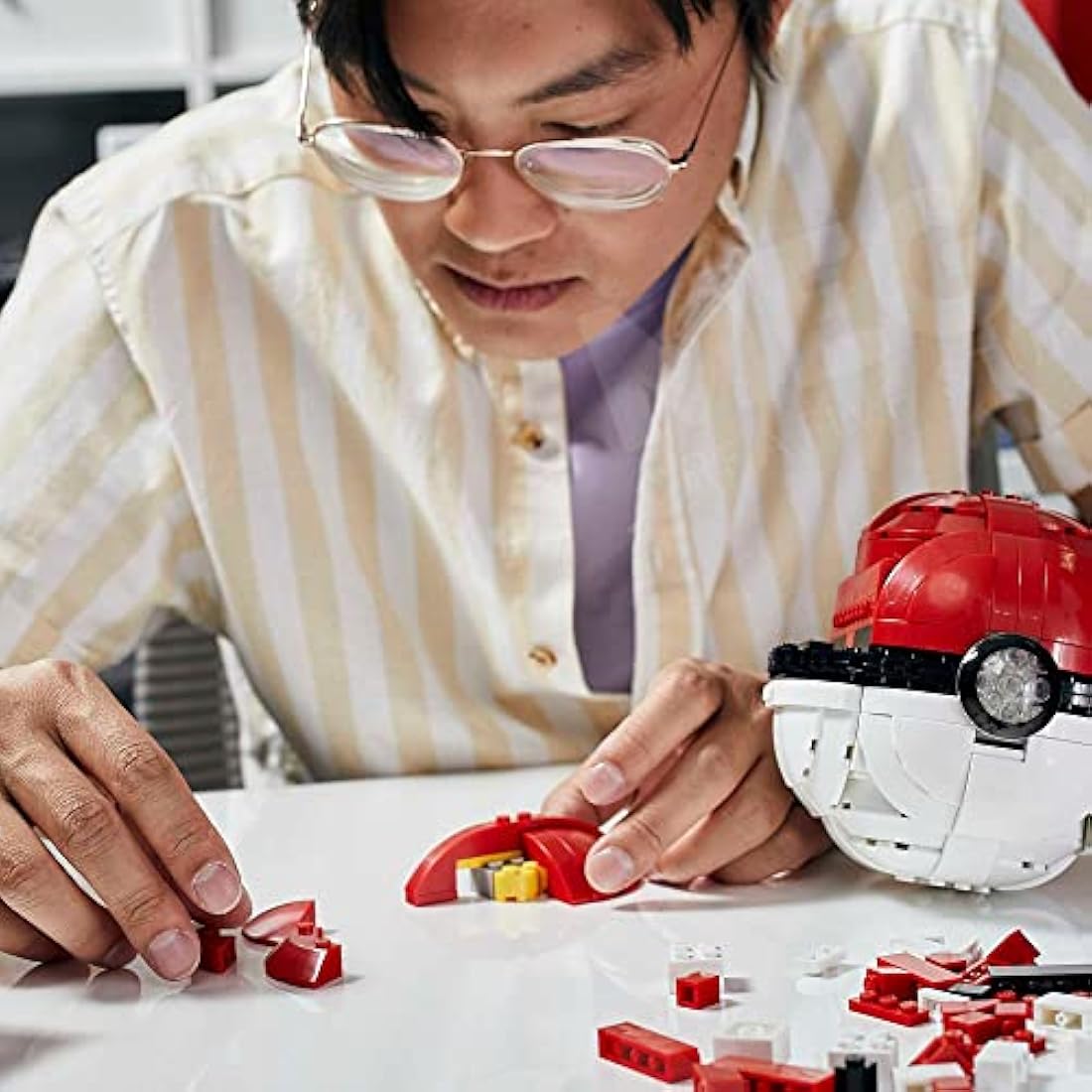 MEGA Pokémon Toy Building Set 5-inch Build and Display Jumbo Poké Ball Collectibe, Lights Up, HBF53