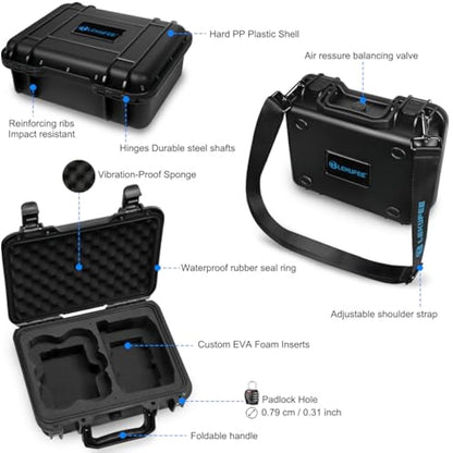 LEKUFEE Portable Waterproof Hard Case for DJI Neo Drone,DJI Neo Fly More Combo,DJI RC-N3,RC-N2 Remote Controllers and Accessories(Case Only)