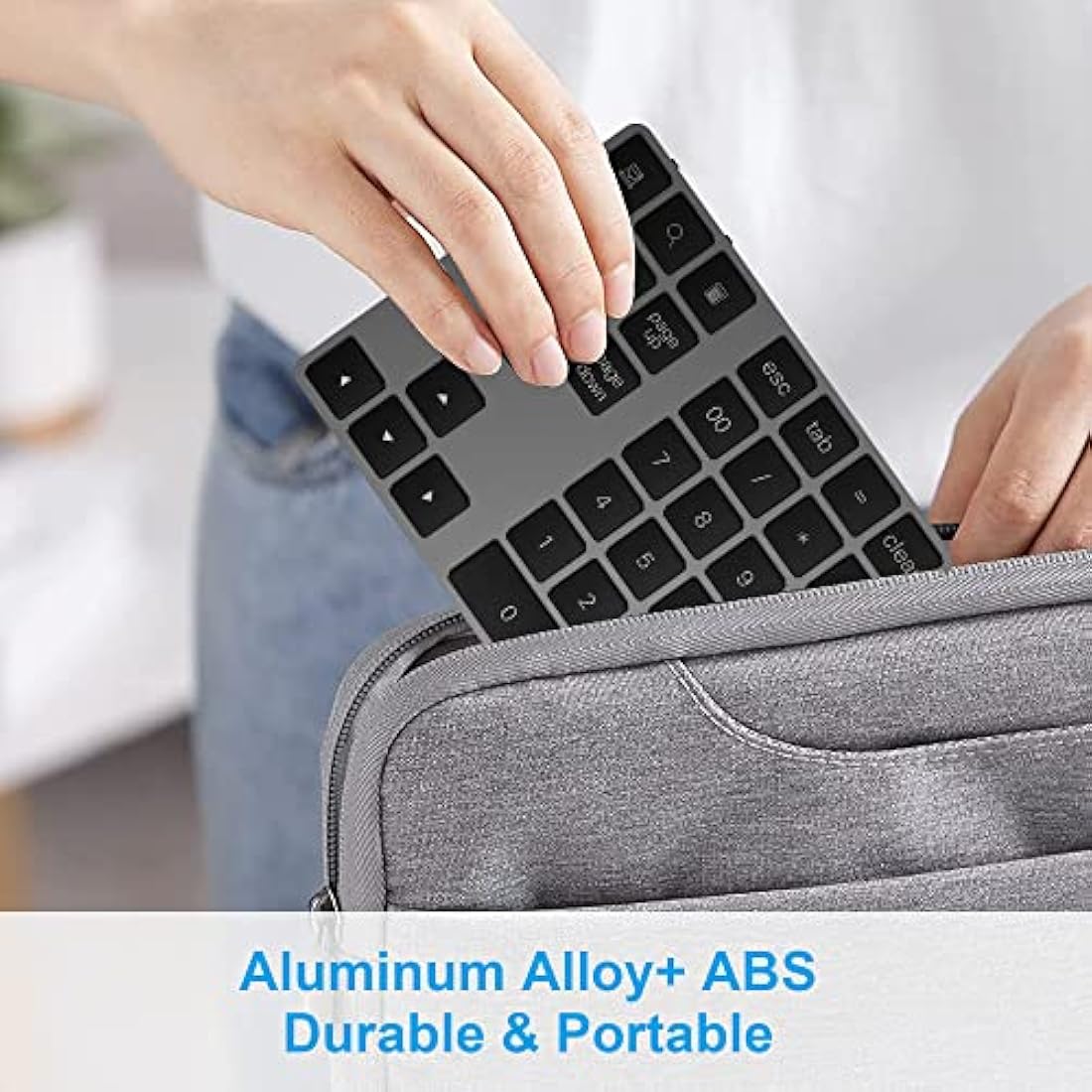 Yeemie Bluetooth Number Keypad Wireless Numeric Keypad - with 34-Keys, Portable Number Pad for All Laptop Desktop, Black