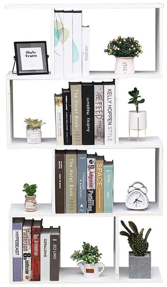 ETNIC ART Bookcase White Shelf Modern Contemporary Contemporary Partition Double-Sided Wood Home 70x23.5x127.5 Freestanding Shelves Shelves Bookcase