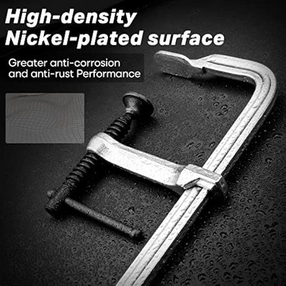 SHALL 4-Pack Bar Clamps Set, 12-Inch Light-Duty Drop Forged Steel Bar Clamps, Steel F Clamps with Max 450Lbs Load Limit for Welding, Woodworking, Metal Working, DIY and Crafts