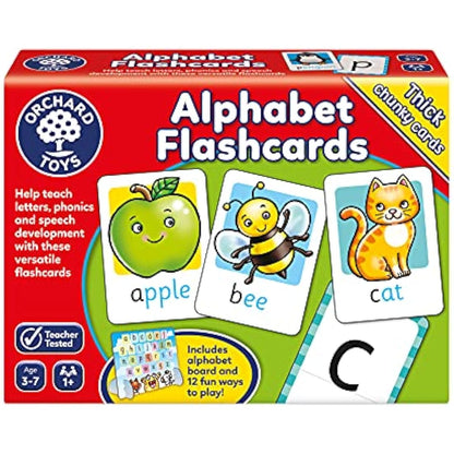 Orchard Toys Alphabet Flashcards, 26 Educational Double-sided Flashcards, Teach the Letters of the Alphabet, Perfect for Kids Age 3-7, Educational Toy, Kiwi Lime Green