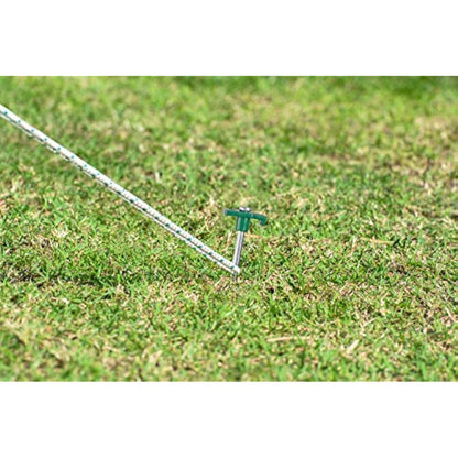 Balinco 48x anti-rust ground anchors green/silver Ø 0,7 cm, 25 cm length - ground anchors | pegs | pegs | ground anchor made of galvanised steel for fastening & fixing in the ground (48)