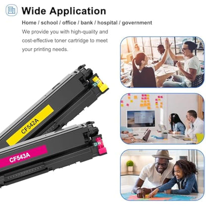 Toner Bank Compatible Toner Cartridge Replacement for HP 203A CF540A 203X CF540X Color LaserJet Pro MFP M281fdw M254dw M280nw M254nw M281cdw M254dn M281fdn M281 (Black,Cyan,Yellow,Magenta, 4-Pack)