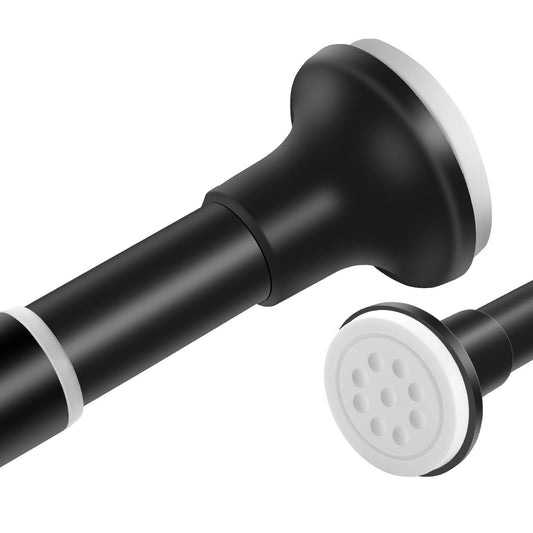 Black Shower Curtain Pole, 72-146 cm No Drilling Adjustable Tension Shower Curtain Poles for Bathroom, 1 Inch Diameter Stainless Steel Metal Shower