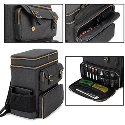 Trunab Tabletop RPG Adventurer's Backpack Compatible with Dungeons and Dragons Large DnD Travel Bag with Miniatures’ Foam Layer, Battle Mat Storage Bag, Keep D&D books, Dice, Markers - Patented Design
