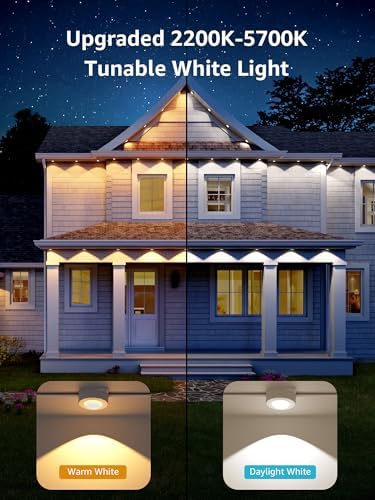 Lepro E1 AI Permanent Outdoor Lights 30m, Smart Outdoor Lights for Eaves, Waterproof, Tunable White & Colour Changing, AI Lighting Design Assistant, Works with Alexa, 2.4G WiFi & Bluetooth, No Remote